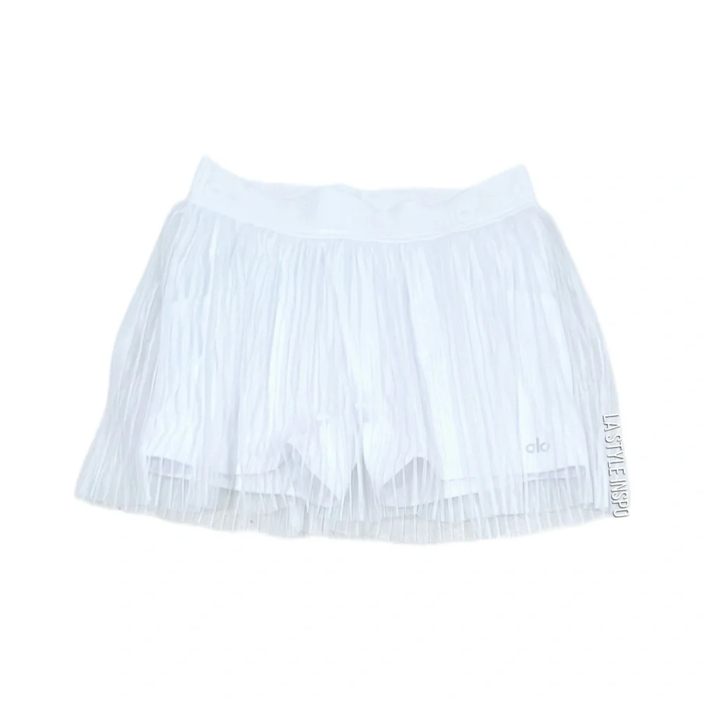 Alo Yoga Rare Mesh Skirt with Shorts White Size Medium
